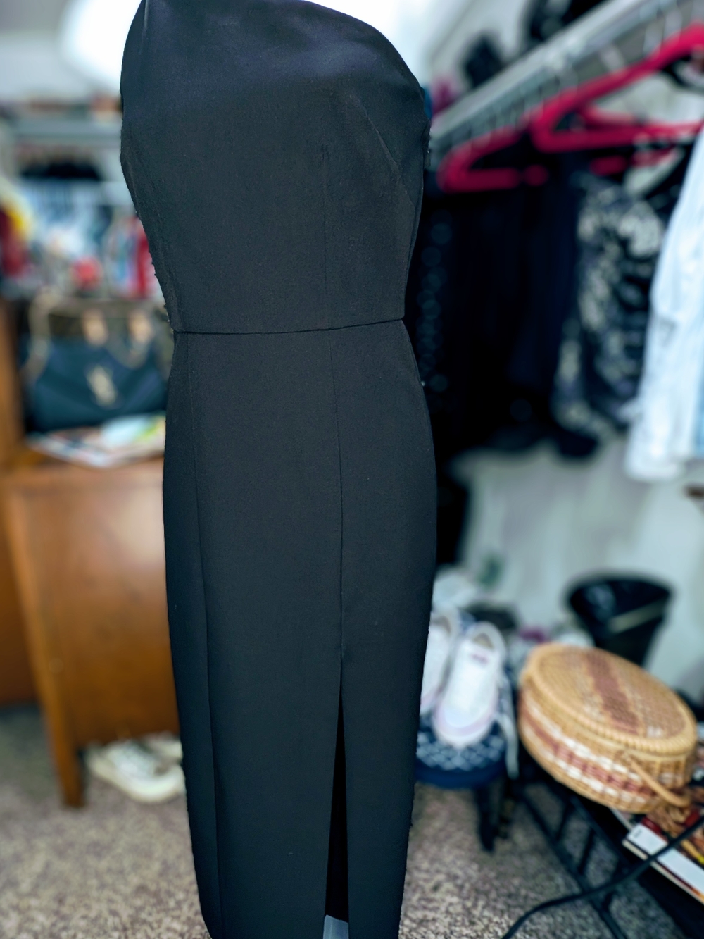 Gianni Bini Black Strapless Maxi Dress with Front Slit